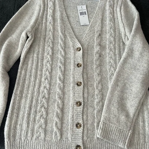 Tommy Hilfiger Heather Gray Cable Knit Cardigan - Picture 1 of 4